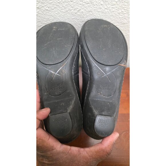 Dansko Black Leather Ankle Boots With Side Zippers & Buckle Detail Size 38 - Picture 6 of 12